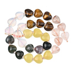 Gradient Color Opalite & Natural Ferruginous Quartz & Tiger Eye & Moss Agate & Lemon Jade Beads Strands&nbsp;G-B185-A03