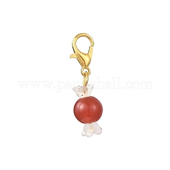 6Pcs Glass Candy Pendant Decorations&nbsp;HJEW-JM04363-02
