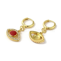 Eye Rack Plating Brass Micro Pave Cubic Zirconia Hoop Earrings&nbsp;EJEW-C090-01G