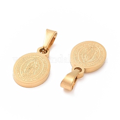 Ion Plating(IP) Oval with Virgin Mary & Word 304 Stainless Steel Charms&nbsp;STAS-I036-12
