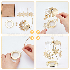 430 and 201 Stainless Steel Rotating Candlestick Tealight Candle Holder&nbsp;DJEW-WH0039-24G
