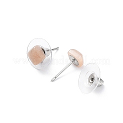 Natural Sunstone Stud Earrings for Women&nbsp;EJEW-K091-01P-06