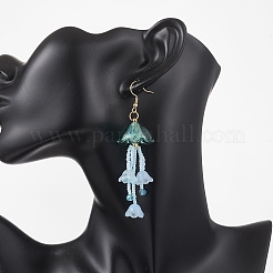 Jellyfish Acrylic & Glass Seed Bead Dangle Earrings&nbsp;EJEW-MZ00665
