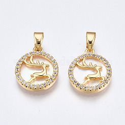 Brass Micro Pave Clear Cubic Zirconia Charms&nbsp;KK-Q277-006-NF
