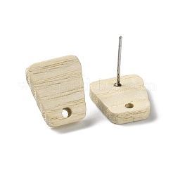 Ash Wood Stud Earring Findings&nbsp;EJEW-N017-011A