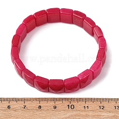 Dyed Natural White Jade Beaded Stretch Bracelets for Unisex&nbsp;G-K303-02P-02
