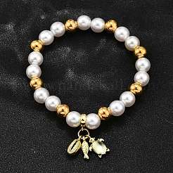 Brass Stretch Bracelets&nbsp;BJEW-C098-07C