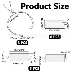 DIY Blank Rectangle Dome Link Bracelet Making Kit&nbsp;DIY-UN0005-31