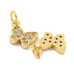 Rack Plating Brass Micro Pave Clear Cubic Zirconia Pendants&nbsp;KK-B093-13B-G