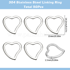 50Pcs 304 Stainless Steel Linking Ring&nbsp;STAS-SC0007-50