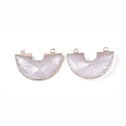 Electroplate Natural Quartz Crystal Semi Circle Pendants&nbsp;G-S344-42H