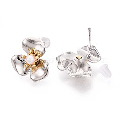 Brass ABS Imitation Pearl Stud Earrings&nbsp;KK-T071-22P