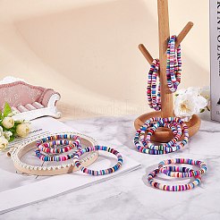 20Pcs Handmade Polymer Clay Heishi SUrfer Stretch Bracelet Set&nbsp;BJEW-SW00087