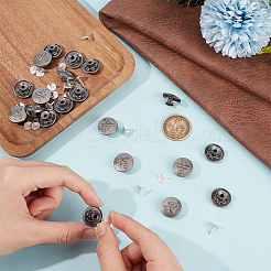 20Pcs Flat Round with Bee Pattern Alloy Decorative Rivets&nbsp;FIND-CY0002-35