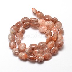 Natural Sunstone Nuggets Beads Strands&nbsp;G-J336-05