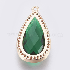 Brass Glass Pendants&nbsp;KK-O105-01KCG-B