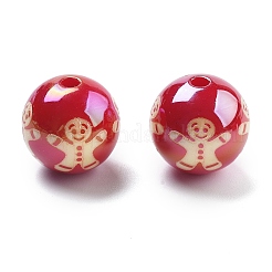 Christmas Theme UV Plating Acrylic Beads&nbsp;OACR-M022-08