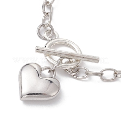 Alloy Heart Charm Bracelet with Cable Chains&nbsp;BJEW-JB10130-01