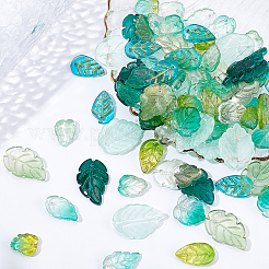 100Pcs 10 Style Transparent Glass Pendants&nbsp;GLAA-SC0001-65