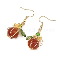 Thanksgiving Day and Halloween Theme Glass & Acrylic Beads Dangle Earrings&nbsp;EJEW-JE07526