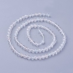 Natural White Topaz Beads Strands&nbsp;G-F619-28-4mm