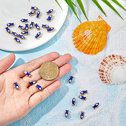 Light Gold Plated Alloy Enamel Beads&nbsp;ENAM-WH0001-24
