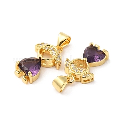 Real 16K Gold Plated Brass Micro Pave Cubic Zirconia Pendants&nbsp;ZIRC-L103-055G