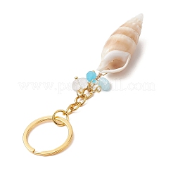 4Pcs Natural Shell Pendant Keychains&nbsp;KEYC-JKC01094
