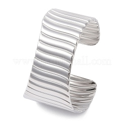 304 Stainless Steel Open Cuff Bangles for Women&nbsp;BJEW-Z086-02P