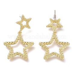 Brass Dangle Stud Earrings&nbsp;EJEW-P264-A02-G