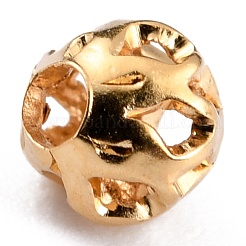 Long-Lasting Hollowed Plated Brass Beads&nbsp;KK-O133-003A-G
