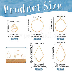 10Pcs 5 Style Brass Open Back Bezel Pendants&nbsp;KK-TA0001-35