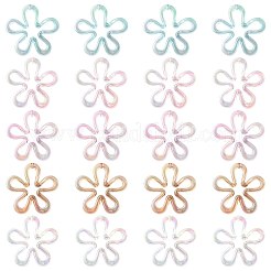 20Pcs 5 Colors Plated UV Acrylic Beads&nbsp;TACR-FS0001-66