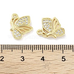 Brass Micro Pave Clear Cubic Zirconia Pendants&nbsp;ZIRC-P120-12G