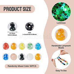 50Pcs Handmade Luminous Lampwork Beads&nbsp;LAMP-TA0002-17