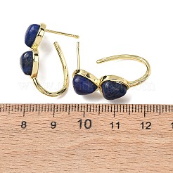 Valentine's Day Heart Natural Lapis Lazuli Stud Earrings&nbsp;EJEW-T053-01G-12