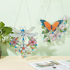 2 Sets 2 Style Acrylic Hanging Wall Decorations&nbsp;HJEW-GA0001-48
