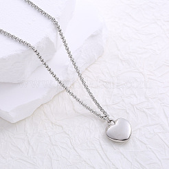 304 Stainless Steel Heart Pendant Box Chain Necklaces for Women&nbsp;RP4113