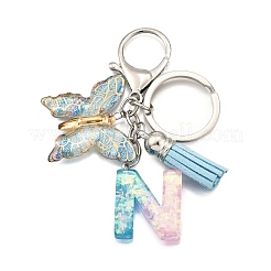 26Pcs Transparent Epoxy Resin & Transparent Acrylic & Faux Suede Tassel Keychain&nbsp;KEYC-JKC01202-14