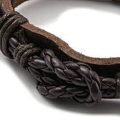 Adjustable PU Leather & Waxed Braided Cord Bracelets&nbsp;BJEW-F468-18