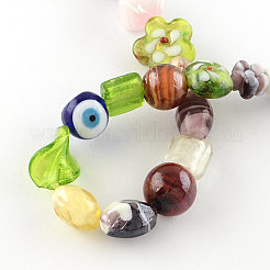 Mixed Shapes Handmade Lampwork Bead Strands&nbsp;LAMP-R132-01