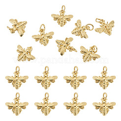 8pcs Rack Plating Brass Bees Charms&nbsp;KK-TA0002-83