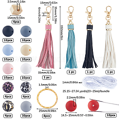 DIY Leopard Pattern Keychain Making Kit&nbsp;DIY-SC0022-43