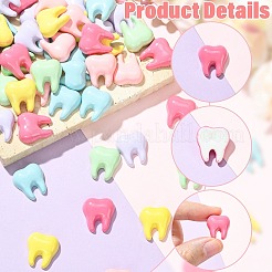 60Pcs 6 Colors Opaque Resin Cabochons&nbsp;RESI-CJZ0001-01
