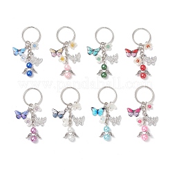 8Pcs 8 Colors Alloy Enamel with Acrylic Keychians&nbsp;KEYC-JKC01346
