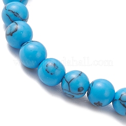 2Pcs Natural Black Onyx & Synthetic Howlite & Hematite Beaded Stretch Bracelets for Women Men&nbsp;BJEW-JB13437