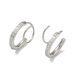 304 Stainless Steel Rhinestone Stud Earrings&nbsp;SA-CBACF51-10P
