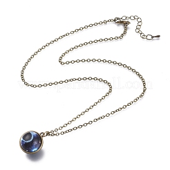Glass Pendant Necklace&nbsp;NJEW-D281-B-02AB