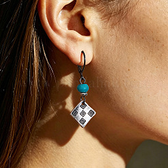Alloy Rhombus Leverback Earrings for Women&nbsp;WGCA4A6-01