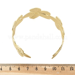 Flower Brass Cuff Open Bangles&nbsp;BJEW-M060-05G
